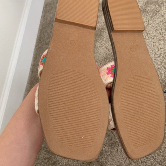 Madden Girl Colorful Embroidered Sandals - Cream and Pink - Picture 3 of 4